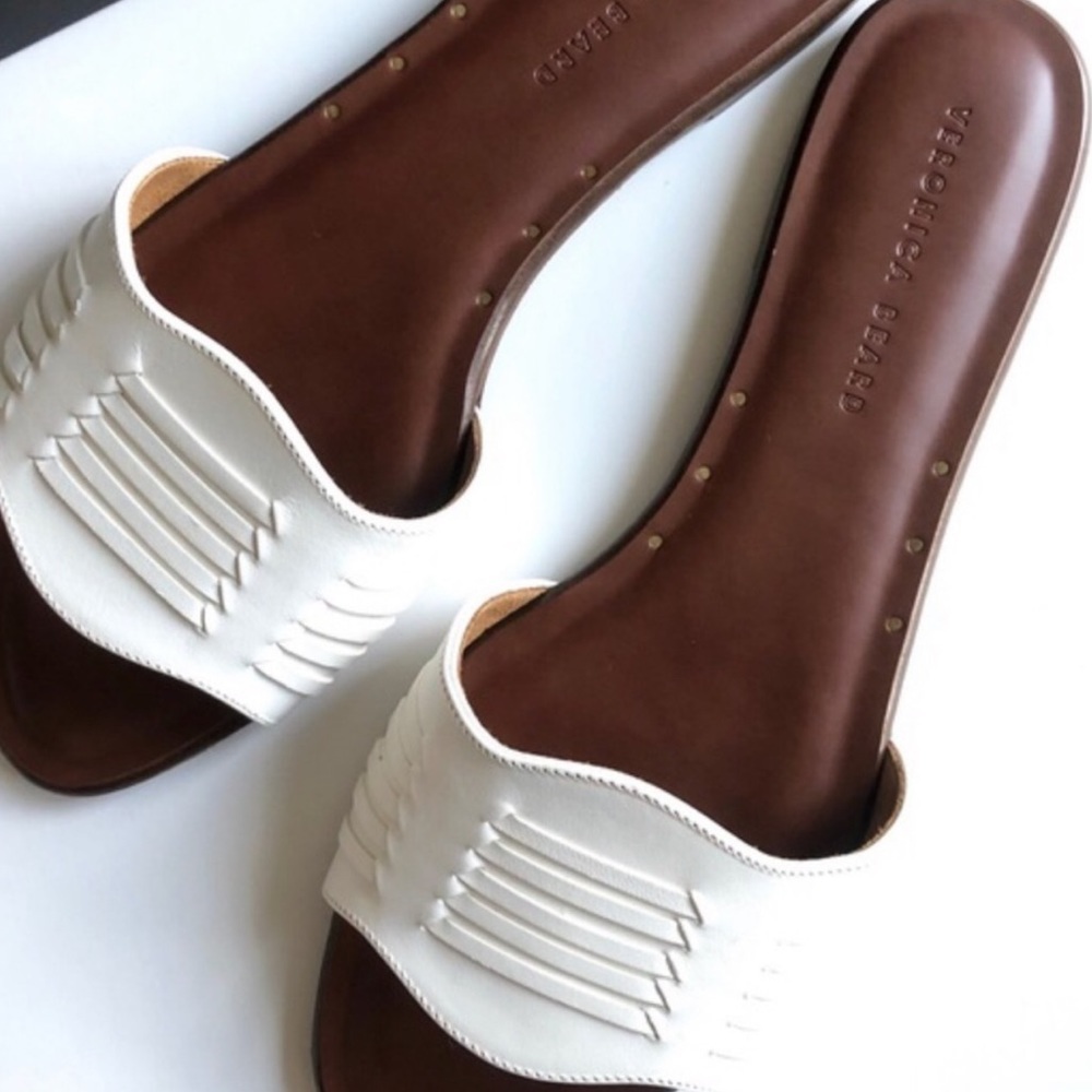 Veronica Beard Faven Huarache Slide Sandal White - Picture 3 of 13